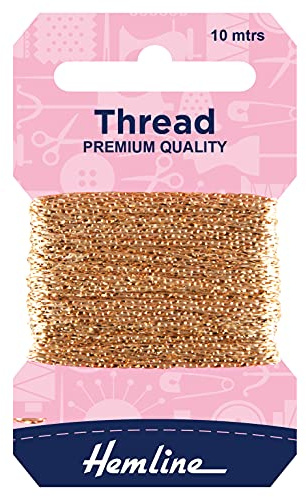 Hemline Glitter Thread 10m – 20% Metallic 80% Viscose Sparkly Extra Strong Yarn for Hand Sewing, Garment Repair, Customization & Craft Projects, DIY, Stitching, Embellishment.