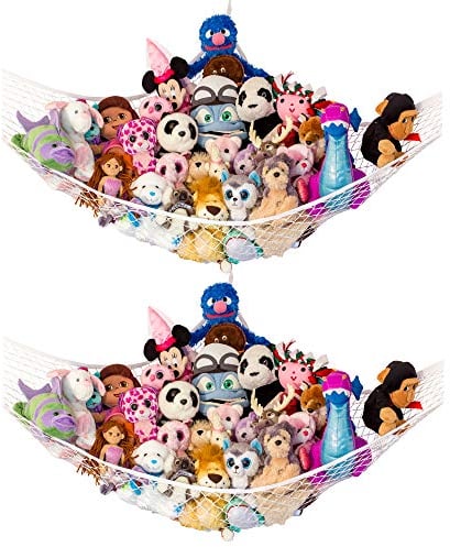 Lilly's Love Teddy-Hängematte – Spielzeugaufbewahrung für Kuscheltiere – großes 2er-Pack (weiß)