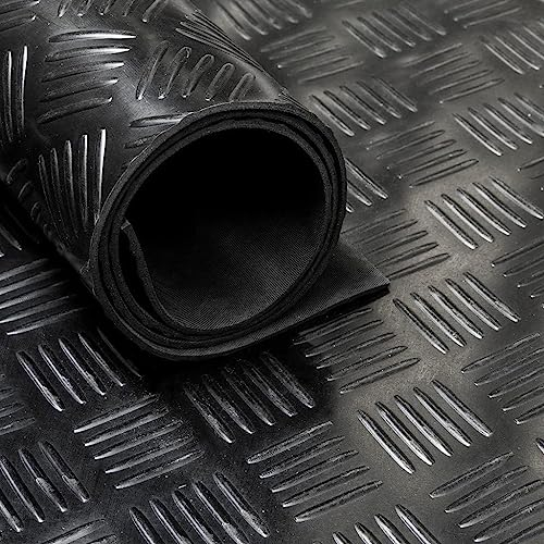 Gummiläufer/Gummimatte von der Rolle, Tränenblech (150 cm x 3 mm)