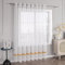 HongYa Stores Voile Gardine Schal Transparenter Vorhang mit Satinband Ösen H/B 225/450 cm Gelb