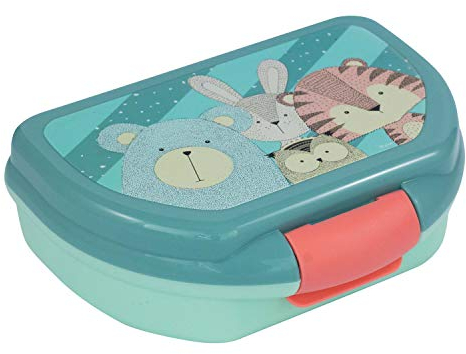 p:os p:os Nordic Crew Brotdose für Kinder mit einem Fach, Lunchbox aus Kunststoff mit Clip-Verschlüssen, Vesperdose für Kindergarten, Schule und Freizeit