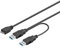 CABLEPELADO Dual USB 3.0 Daten- und Stromversorgungskabel, Dual-Power-Kabel, 2 x USB-Stecker auf Micro-USB B, kompatibel mit Wii U, PS4, Xbox, externe HDD, Toshiba, Western Digital My Passport,