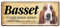 Blechschild Basset Hound - Deko Metallschild Hunderasse Wesensart Charakter Gattung - Hunde Zubehör Artikel - Geschenkidee Hundebesitzer Züchter Liebhaber - Wanddeko Türdeko Hundehütte - 28x12cm