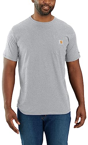 Carhartt Men's Force® Relaxed Fit Midweight Short-Sleeve Pocket T-Shirt, Heather Grey, XXL