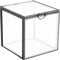 Amosfun Glas schmuckschatulle Glas Terrarium Box Retro Transparent Glas Box Glas Schmuck Organizer Glas Ring Box Ringschachtel Pflanzenbehälter Tischdeko für Ohrringe Halskette Armbänder 10cm