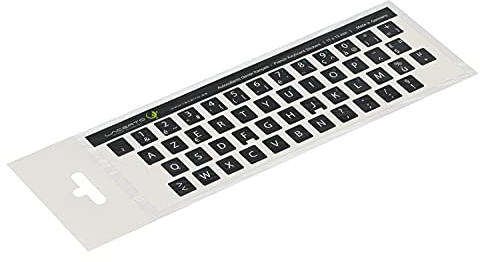 Lacerto® 11x13 mm - Autocollants français AZERTY - pour claviers PC et Ordinateur Portable - avec stratifié Mat résistant aux Rayures | French Keyboard Stickers | Couleur : Noir