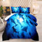 NINENINE Hai-Bettwäsche-Set für Queen-Size-Bett, für Jungen, Teenager, Haie und Fischschule, blaues Bettbezug-Set, weiches Mikrofaser-Bettwäsche-Set mit passendem Kissenbezug #5010