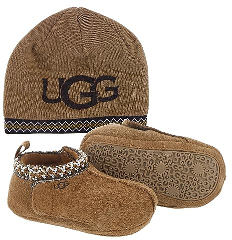 UGG Jungen Unisex Kinder Baby Tasman and Beanie Hausschuh, Chestnut, 16 EU