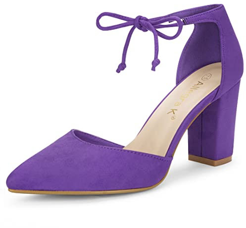 Allegra K Escarpins habillés pour femme à nouer à la cheville, violet, 39.5 EU