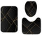 RLYXGS Geometrie Badezimmermatten und Teppiche 3-Teiligs Set Marmor Flanell Memory Foam rutschfeste Matten und Badteppich,Schwarz Toilettendeckelabdeckung,Badvorleger Badgarnitur WC Vorleger