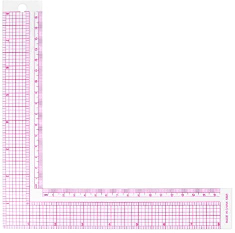 Nählineal, L Form Lineal aus Kunststoff, L-quadratische Form 90 Grad-Winkel-Lineal, DIY Nählineal, Schneiderwerkzeug, für Nähen, Schneiden, Schnittmuster und Dressmaker, 2 Pcs