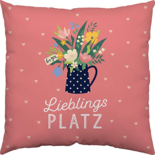 Gruss & CO Kissen Motiv Garten| Zierkissen, Baumwolle, 40 cm x 40 cm | Kissen mit Spruch | 47615