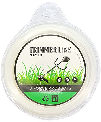 Bemodst Grass Trimmers Line, Nylon Grass Trimmer Line Brush Cutter Wire Heavy Duty Strimmer Core String for Over Grown Grass and Weeds (Round, 3 mm x 60 m)