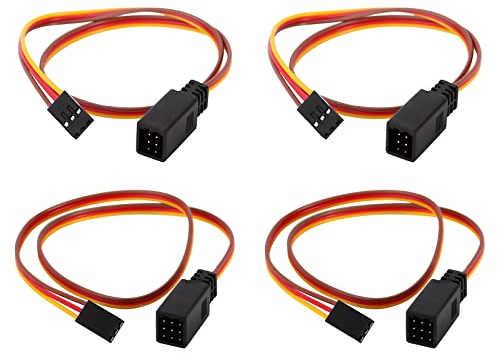 INJORA 35cm JR Stecker Verlängerung Servo Verlängerungs Kabel Draht Kabel 1 bis 2 1 bis 3 für RC Auto Boot Flugzeug Modell,4 Stück