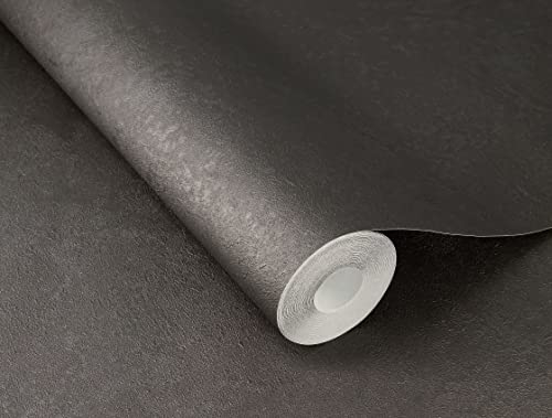 Rasch Tapete 315189 - Vliestapete Dunkelbraun Einfarbig Betonoptik Struktur aus der Kollektion Factory V
