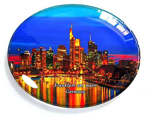 Frankfurt am main Deutschland Magnet Kühlschrank Gefrierschrank Magnet Aufkleber Souvenir Dekorationen Oval Kristall Magnet Küche Whiteboard