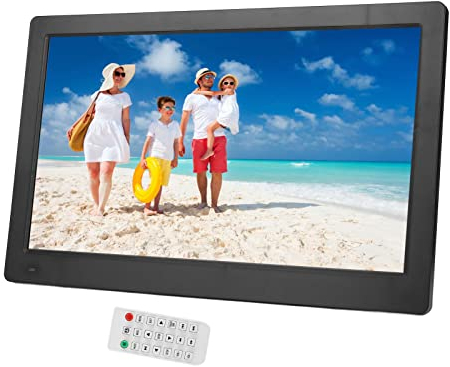 15,6 Zoll HD Digitaler Bilderrahmen, 1920X1080P IPS LED Digitaler Bilderrahmen, Unterstützt Video, Musik, Diashow, Fernbedienung, Zeitschaltuhr, Kalender für Zuhause,
