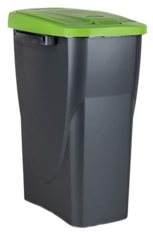 Cubo de basura verde para reciclar materiales de vidrio | Capacidad de 15, 25 o 45 litros | Tres Medidas (15 L)