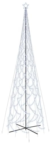 vidaXL LED Weihnachtsbaum Kegelform Tannenbaum Lichterbaum Weihnachtsdeko Stern Beleuchtung Außen Beleuchtet Lichterkette Kaltweiß 3000 LEDs 230x800cm