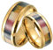 ANAZOZ Freundschaftsringe Paar, Trauringe Paarpreis Personalisierte Goldenes Ringband aus Holz Frau 60 + Mann 62