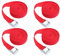2 m x 25 mm Sangles d'Arrimage, 4Pcs Réglables Sangle à Cliquet avec Boucle en Alliage de Zinc pour Bagages, Camionnettes, Camions, Moto (Rouge)