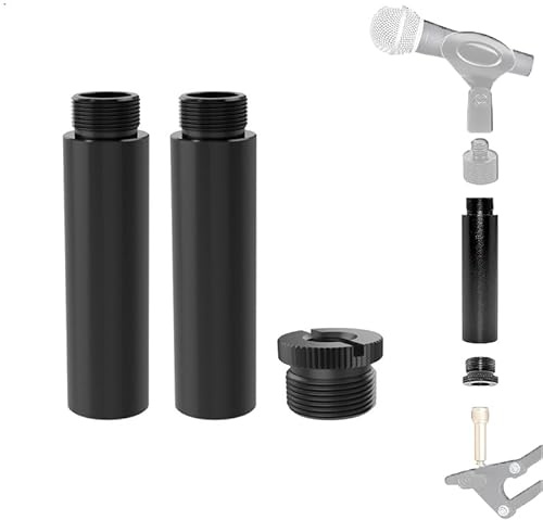 ieron Mikrofon-Verlängerungsstange, 2 x Mikrofonständer, 5/8 Verlängerungsrohre mit 1 x 3/8 auf 5/8 Adapter für Tisch- und Armstative – mit Solt