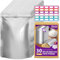 1 Quart Mylar Bags for Food Storage 30PCS 6x8 8.6Mil - Heat Sealable, Resealable Ziplock, Includes Labels, Food Grade, Ideal for Long Term Storage (No Oxygen Absorbers)