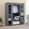 TactFire Kleiderschrank, Stoffschrank, Faltschrank mit Kleiderstange und Ablagen, Offener Faltbarer Kleider Schrank, für Schlafzimmer, Ankleidezimmer, 150 x 45 x 175 cm, Grau