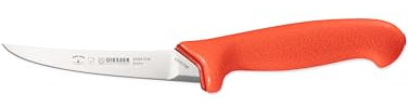 Giesser Messer - Made in Germany - WildLine Serie für Jäger und Angler, rutschfest, cm, Farbe orange, scharf, Griff PrimeLine, rostfrei (Ausbeinmesser flexibel 13 cm)