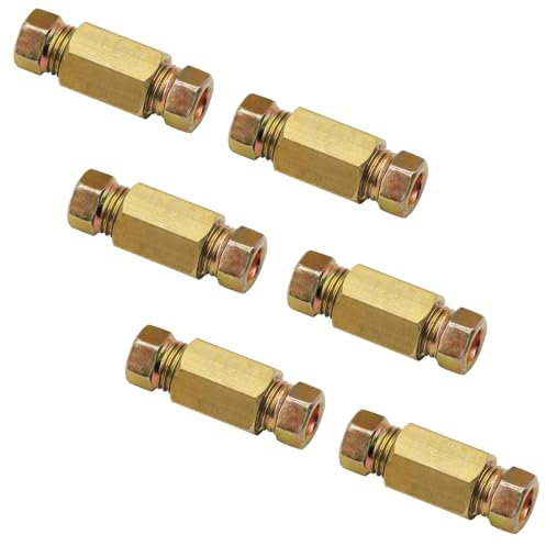 Set di raccordi per tubi freno da 3/16, 6 raccordi e 12 dadi per kit di tubi freno svasati SAE da 4,75 mm