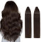 Silk-co 20inch Tape in Hair Extensions 40Pcs #02 Dark Brown Real Silky Soft With Invisible Glue Human Hair Extension Skin Weft 100g Silky Soft Seamless Straight