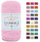 CAMAL Fettuccia per Borse a Uncinetto, 400g x 120m Filato Grosso per Borse Uncinetto Elastico Filo Grosso Fettuccia per Borse, Artigianato, Decorazioni Casa (Rosa intenso)