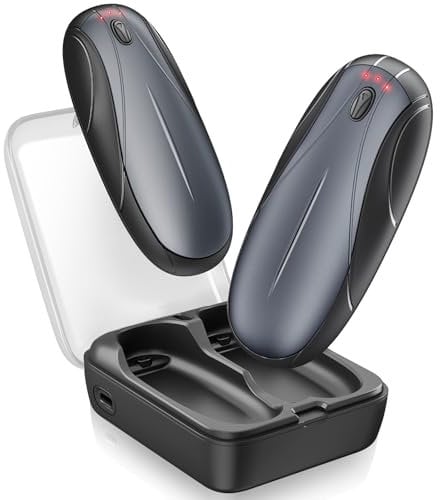 Rechargeable Hand Warmers - 14000mAh 2 Pack, Electric HandWarmers Reusable with Wireless Charging Case, AI Smart Chip 50H Long Lasting Hand Heater for Hunting, Camping, Golf, Outdoor Activities & Gift