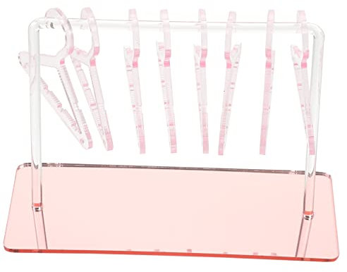 TINEASUR 1 Jeu Porte-bijoux Cintre Mini Portemanteau Organisateur De Collier Support De Clou D'oreille Organisateur De Boucle D'oreille Collier Présentoir D'oreille Acrylique Rose Gold