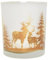 Dadeldo Living & Lifestyle Teelichthalter Windlicht Glas Hirsch-Design 8x7cm Weiss-braun