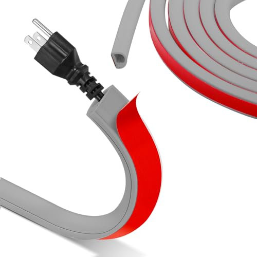 2M Mini Kabelkanal Selbstklebend,Flexibler Kabelkanal Halbrund,Kabelkanäle grau,Kabelbrücke Boden für Kabelschutz,Cable Hider Aussenbereich Wetterfest,Kabelschacht zum Verstecken von 1 Kabel