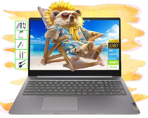 Lenovo Chromebook | Laptop FHD da 15,6 pollici | 4 GB di RAM | SSD da 64 GB e scheda da 64 GB e SSD portatile da 128 GB | CPU Intel 2-Core | Webcam | USB-C | Wi-Fi | Bluetooth | Ultra portatile |