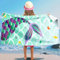 AUNGKWANG Meerjungfrau Strandtuch für Kinder, 75x150 cm Strandhandtuch für Mädchen, Mikrofaser Strandtuch, Ultra Saugfähig, Schnell Trocknend Badetuch, für Strand Reise Schwimmen (Grün)
