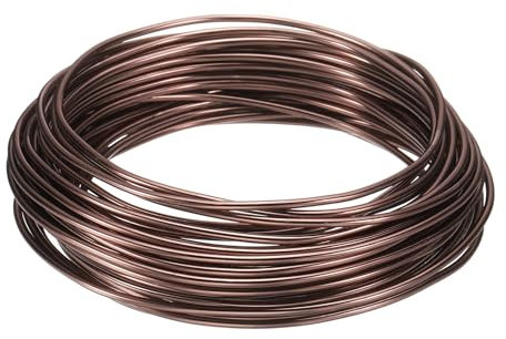 QUARKZMAN Bonsai Draht Eloxiertes Aluminium Trainingsdraht 2mm Stärke 10m Länge Basteldraht Aluminiumdraht für Garten, Gartenbau, Landschaftsbau, Pflanzen, Braun