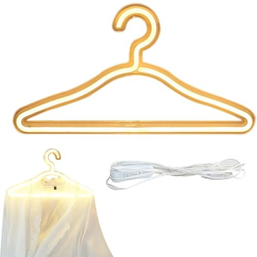 Kleiderbügel – USB-betriebener Kleiderbügel | Neon-Kleiderbügel | verstellbare, stilvolle und energieeffiziente Beleuchtung für Schränke | praktische Kleiderbügel für Hemden, Hosen, Schals