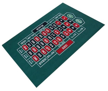 Doppelseitige Pokermatte,Doppelseitige Poker-Layout-Matte,Filz Tisch Layout Matte,Grüne Stoffmatte Tischdecke -Ausrüstung,Craps Tisch & Blackjack Filz,Roll-up Roulette Tischmatte Für Couchtisch Craps
