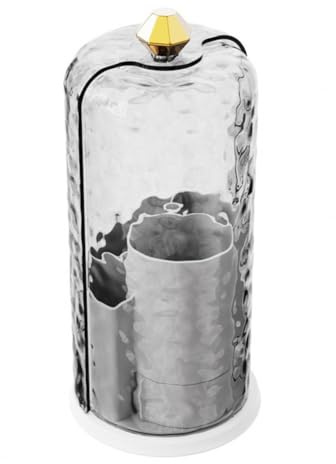 Umsoxhy Boîte de rangement pour pinceaux de maquillage avec couvercle transparent - Grande capacité - Pivotant à 360 degrés - Organiseur en acrylique B