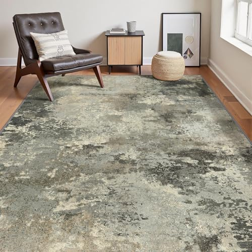 GENIMO Alfombra Salon Moderna, Cocina Lavable Antideslizante, Alfombra Pelo Corto para Dormitorio,Hall Entrada,Pasillo,Gris Oscuro,120x170 cm