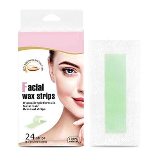 Gesichtswachsstreifen – 24 Stück Gesichtshaarentfernungswachs | Haarentfernungs-Wachsstreifen, Gesichtswachs für Frauen, empfindliche Haut zur Pflege von Gesicht, Augenbrauen, Oberlippe, Wange,