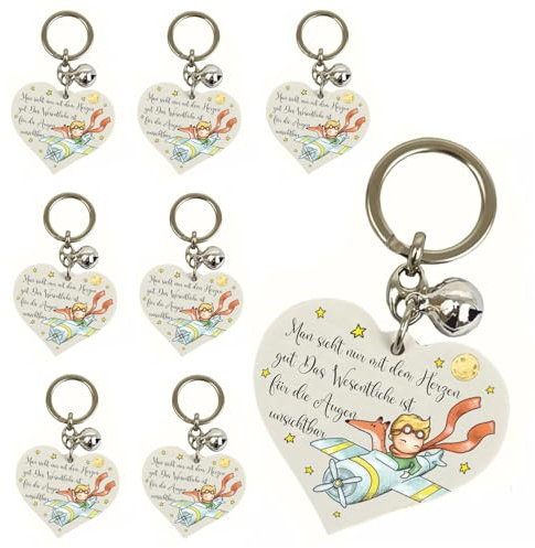 Regalami Kleiner Prinz Schlüsselanhänger Set mit Spruch für Geschenk, Geburtstag, Kommunion. Gunst des kleinen Prinzen (8)