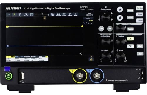 Oscilloscope numérique VOLTCRAFT DOV702 70 MHz 2 canaux 1.25 Géch/s 50 Mpts 12 bits mémoire numérique (DSO)