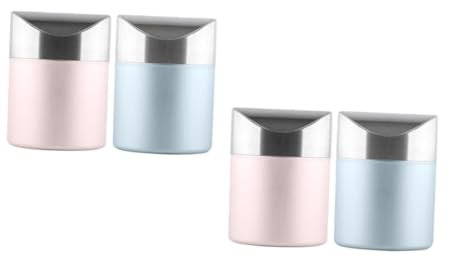 Alipis 2 Ensembles Poubelle en INOX Mince Ordures Petit Pliant Pouvez Poubelle De Voiture À Couvercle Automatique Mini Acier Inoxydable 2 Pièces * 2