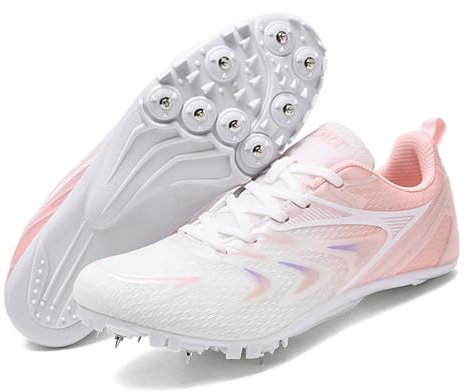 Scarpe da Atletica Leggera Donna con 8 Chiodi per Allenamento e Competizione con 8 Chiodi Sprint e chiodature Scarpe Corsa Professionali Corsa per Giovani