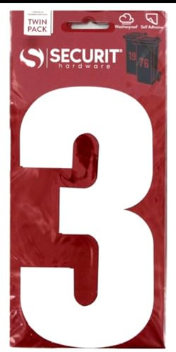 DECK INN ® 2 X Wheelie Bin Numbers 17cm 2/Pk - 3 Wheelie Bin/Dust bin/Dustbin Number Stickers