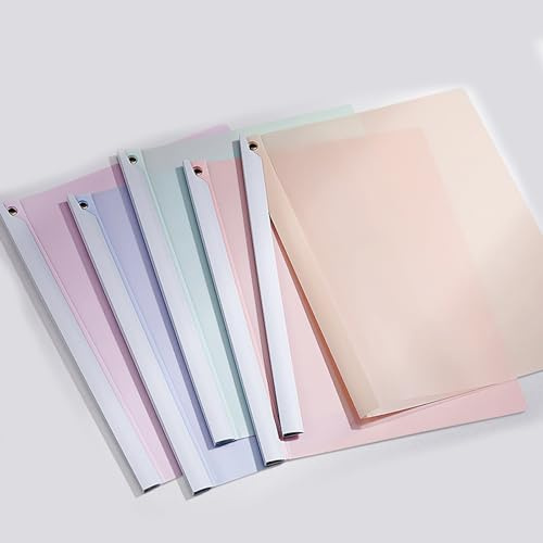 5 Baguette Reliure A4 Transparent Plastique, Barre de Serrage Pivotante pour Gagner du Temps et de L'énergie (Couleur B)